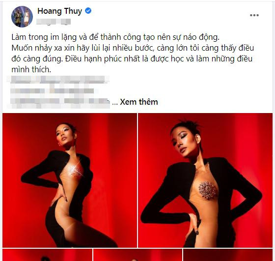Người đẹp chia sẻ loạt ảnh táo bạo kèm dòng chia sẻ gây chú ý: "Làm trong im lặng và để thành công tạo nên sự náo động. Muốn nhảy xa xin hãy lùi lại nhiều bước, càng lớn tôi càng thấy điều đó càng đúng. Điều hạnh phúc nhất là được học và làm những điều mình thích".