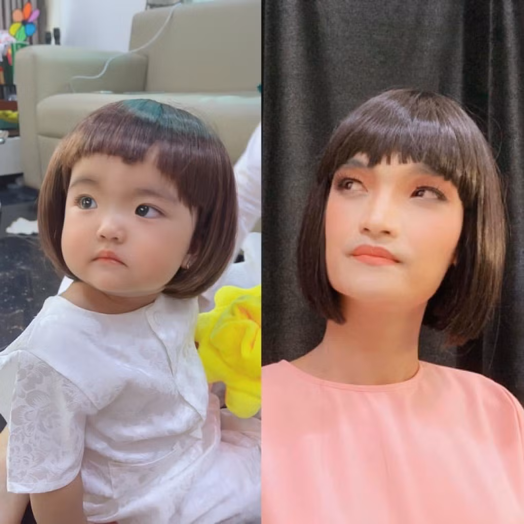 Mạc Văn khoa hài hước đăng ảnh "hai chị em ruột" với con gái nhỏ.