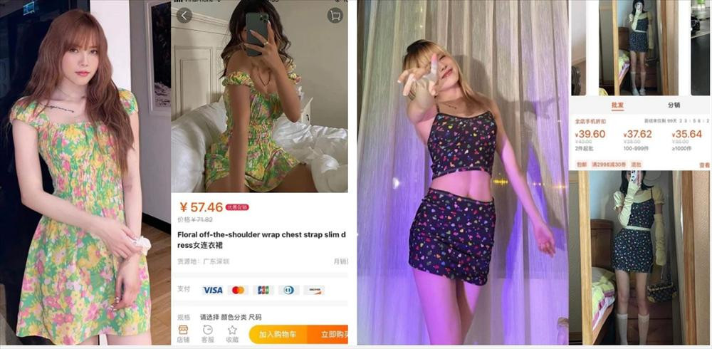 Thiều Bảo Trâm bị "thánh soi" phát hiện ít dùng đồ hiệu sau khi chia tay chủ tịch Tùng. Trang phục cô mặc được thấy đầy rẫy trên Taobao với giá rẻ bèo.