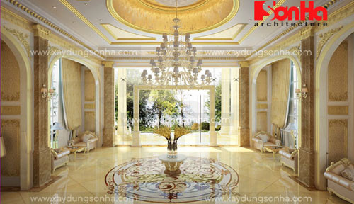 Mặt sàn khách sạn có diện tích 375m2, cao 17 tầng. Không gian nội thất sảnh tầng 1 rộng rãi, thoáng và có góc view lớn từ sảnh ra ngoài. Gam màu vàng vương giả thể hiện sự trang trọng và độc đáo của kiến trúc Pháp trong từng chi tiết của công trình khách sạn.