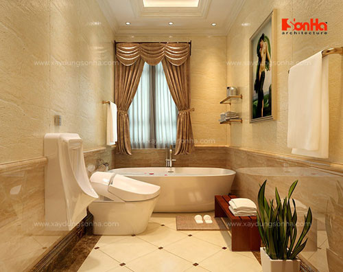 Khu vệ sinh và phòng tắm cao cấp dành cho phòng ngủ hạng VIP.