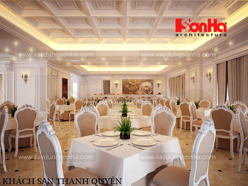 Lên tới mặt bằng tầng 2 của mẫu thiết kế khách sạn là khu chế biến thức ăn, nơi tổ chức sự kiện, phục vụ du khách những món ăn ngon, đặc sản Đà Nẵng trong từng kì nghỉ.