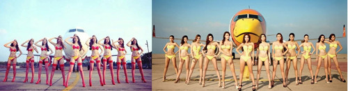 Sự tương đồng giữa bộ ảnh của VietJet Air và hãng hàng không Thái Lan.