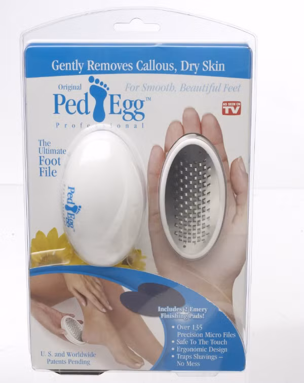 7. Dụng cụ chà gót chân Ped Egg. Tổng doanh thu: 450 triệu USD. Từ năm 2007, hơn 40 triệu dụng cụ chà gót chân Ped Egg đã được bán ra trên thị trường Mỹ. Đây là dụng cụ giúp chữa chai chân và khô da bằng việc lấy đi các tế bào da chết nhanh chóng và có hiệu quả. Mỗi sản phẩm này có giá 10 USD.