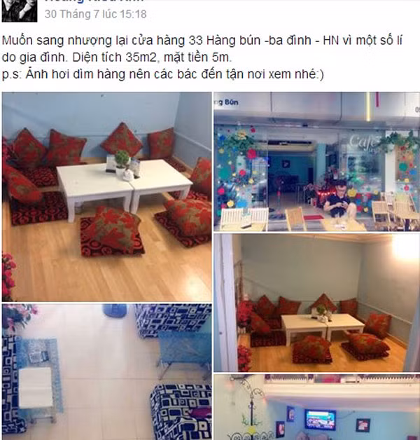 Nhiều cửa hàng đăng tin chuyển nhượng nhưng không mấy ai quan tâm.