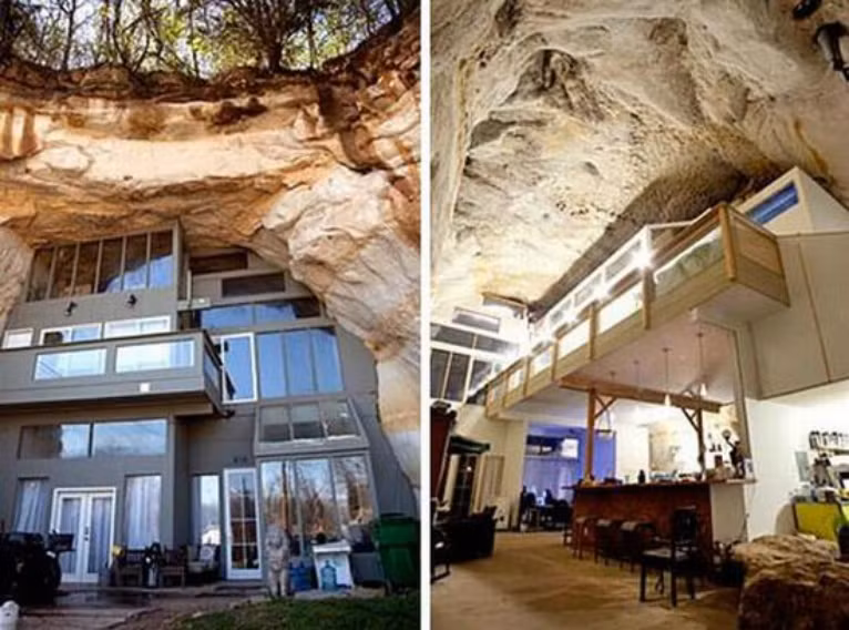 Ngôi nhà trong hang động này được xây dựng trên một ngọn núi lâu năm. Hang động từng là một khu mỏ trong nhiều thập kỷ, sau đó được dùng làm địa điểm tổ chức các buổi hòa nhạc. Hiện tại, nó được chuyển thành nơi ở tuyệt đẹp.