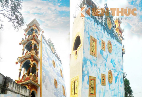 Những bức tường trong và ngoài ngôi nhà đều được trang trí bằng những bức tranh rất bắt mắt.