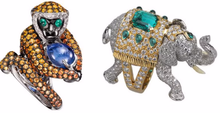 Boucheron Bestiary là một trong số những bộ sưu tập lấy cảm hứng từ nhiều con vật khác nhau. Bên cạnh chiếc nhẫn hình con khỉ, ngựa vằn, voi.., công ty còn thiết kế nhiều sản phẩm có hình dạng độc đáo khác. Hầu hết các thiết kế đều được làm từ vàng trắng, hồng, đi kèm các loại đá quý. Bộ sưu tập cũng bao gồm một chiếc nhẫn lạc đà được làm bằng vàng ngọc bích và ngọc lục bảo. Giá của bộ sưu tập phụ thuộc vào số lượng đá quý và các đồ trang trí khác nhau, dao động từ 50.000 USD đến 100.000 USD.