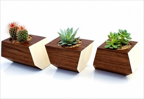 Trong quá trình chế tác, khúc gỗ này được cắt ra thành 3 phần, tạo thành những chậu cây nhỏ có thể ghép chung hoặc độc lập với nhau. Mỗi “khúc” chậu đều được gắn một bồn cây nhỏ bằng inox vào giữa, đây là phần để bạn trồng cây. Chiếc khay bằng inox này có tác dụng tránh nước thấm ra các khúc gỗ trong quá trình tưới.
