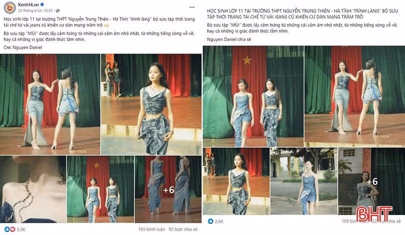 Nam sinh Ha Tinh gay “sot” voi bo suu tap thoi trang tai che