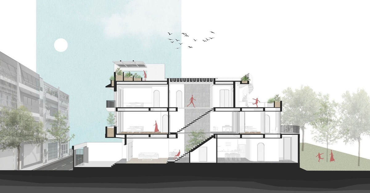 Căn nhà là nơi sinh sống của gia đình 3 thế hệ, không gian cần được tối ưu về công năng và hài hòa với thiên nhiên.