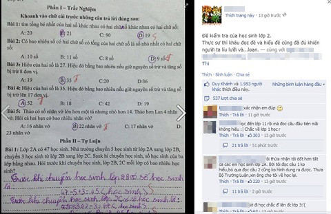 Đề Toán khó hiểu này đang được dân mạng truyền tay nhau.