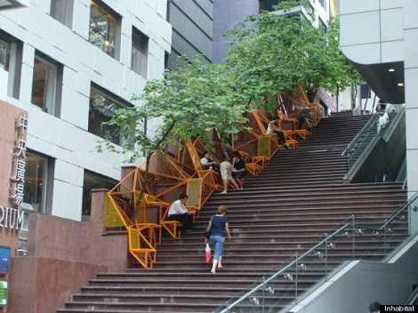 Công viên Cascade - Hồng Kông: Không cần mất quá nhiều không gian, các nhà thiết kế đã đề xuất ý tưởng xây dựng các băng ghế, đèn, cây cảnh đầy đủ trên các cầu thang bộ trước năm 2034.