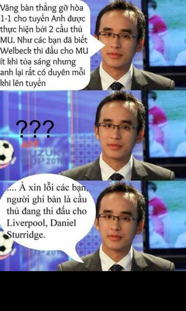 Dường như BLV Khắc Cường thường rất có hứng mắc lỗi mỗi khi ĐT Italy thi đấu. Trong trận Italy gặp Anh tại vòng bảng, BLV Khắc Cường có sự nhầm lẫn giữa người ghi bàn cho ĐT Anh.