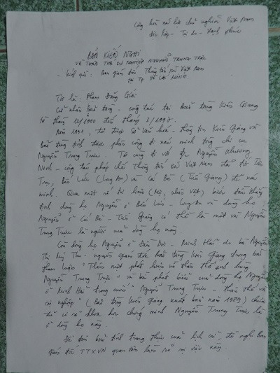 Đề nghị xác minh lại thông tin về Nguyễn Trung Trực.