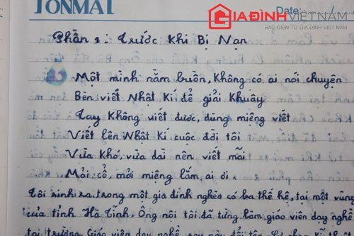 Trang nhật ký đầu tiên.