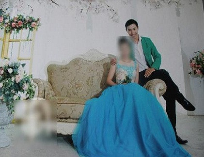 Ảnh cưới của chú rể Đăng và cô dâu.