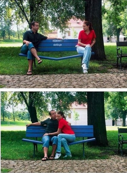 Hẳn những người đang tìm tình yêu sẽ thích những kiểu ghế lõm ở giữa.