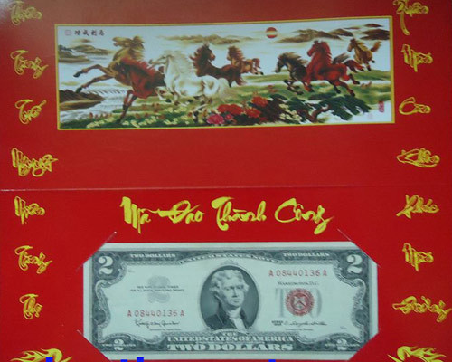 Tờ 1 USD may mắn năm Giáp Ngọ.