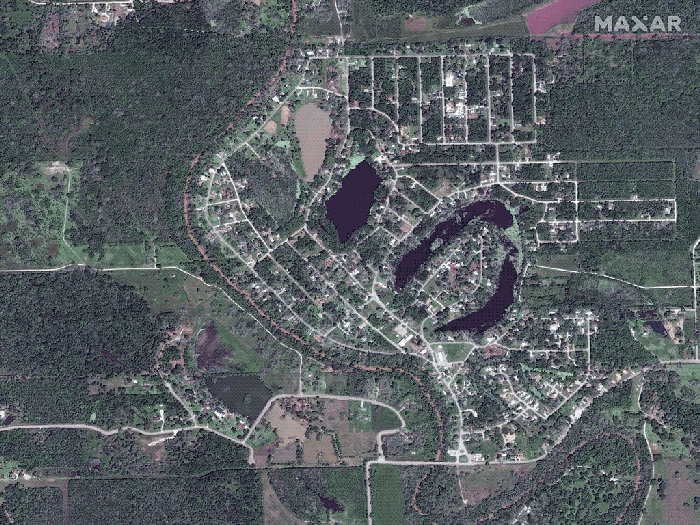 Cơn bão Harvey gây ngập lụt trên diện rộng ở bang Texas, Mỹ vào năm 2017./.