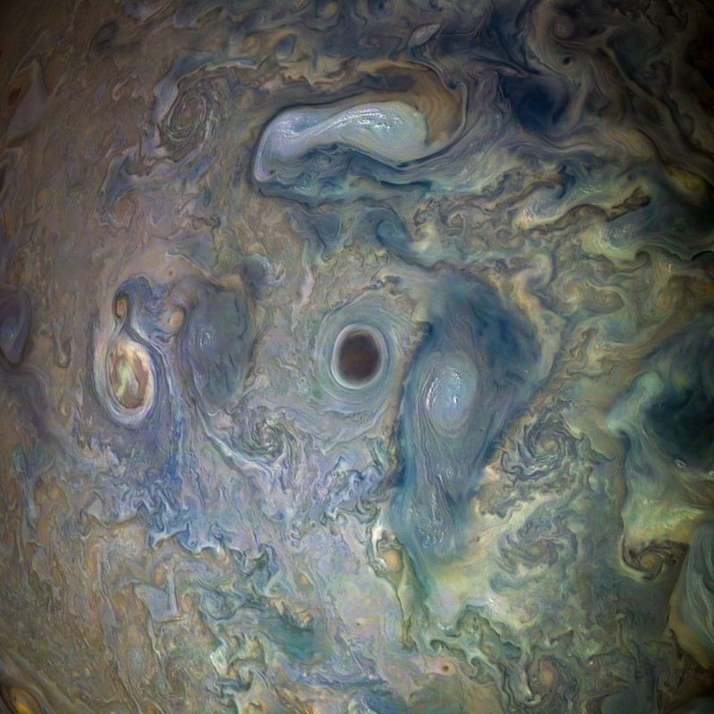 Hình ảnh cận cảnh sao Mộc thu được từ dữ liệu của tàu vũ trụ Juno của NASA ngày 29/5/2019.