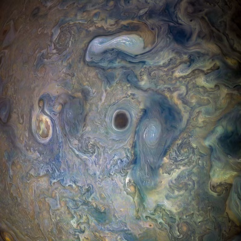 Hình ảnh cận cảnh sao Mộc thu được từ dữ liệu của tàu vũ trụ Juno của NASA ngày 29/5/2019.