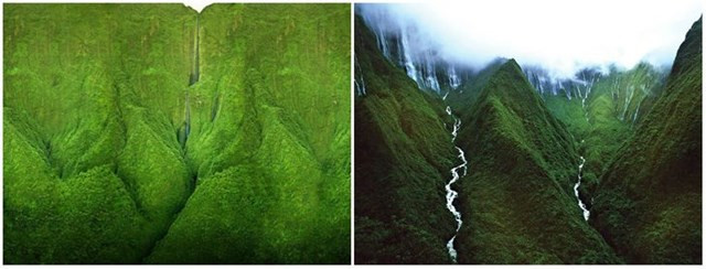 3. Thác Honokohau ở Maui. Nơi hẻo lánh này ngập tràn cây xanh. Chỉ nhìn thấy nó thôi đã cho bạn cảm giác về vẻ đẹp tinh tế, hùng vĩ và bí ẩn của thế giới tự nhiên. Chỉ cần tưởng tượng nó sẽ như thế nào khi đi du lịch đến đó.