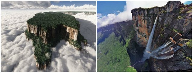 2. Tepui ở Venezuela. Từ 'Tepui' có nghĩa là "nhà của các vị thần" trong ngôn ngữ của người bản địa Gran Sabana, nơi có những kiến trúc tự nhiên đáng kinh ngạc và đáng sợ này.
