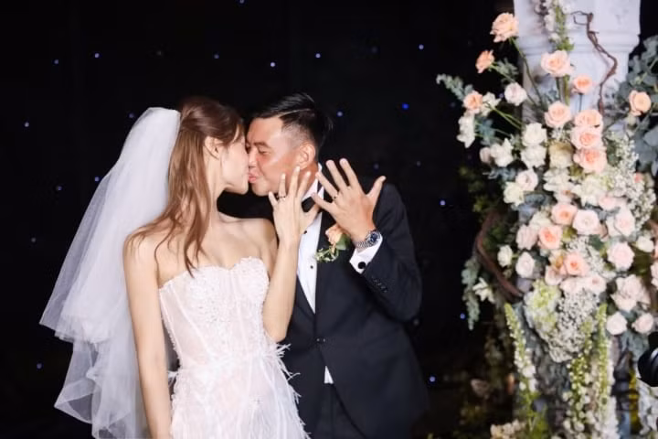 Phương Trinh và tay vợt số 1 Việt Nam vừa tổ chức đám cưới vào cuối tháng 4.