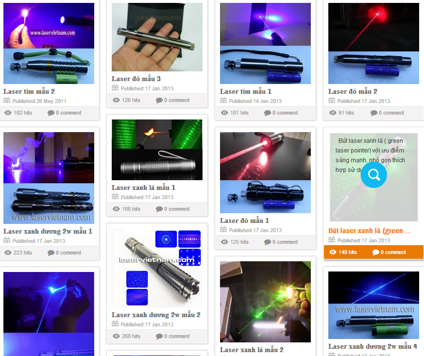 Các loại đèn laser được rao bán công khai và tràn lan trên mạng.