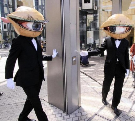 Chàng này cũng đang đi dạo.