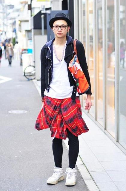 Trong lối ăn mặc của những con người Nhật Bản.