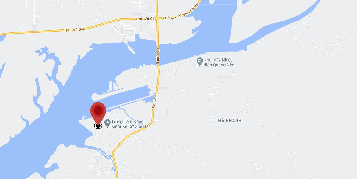 Vụ cháy xảy ra tại cụm công nghiệp Hà Khánh (Chấm đỏ) thuộc TP Hạ Long. Ảnh: Google Maps.