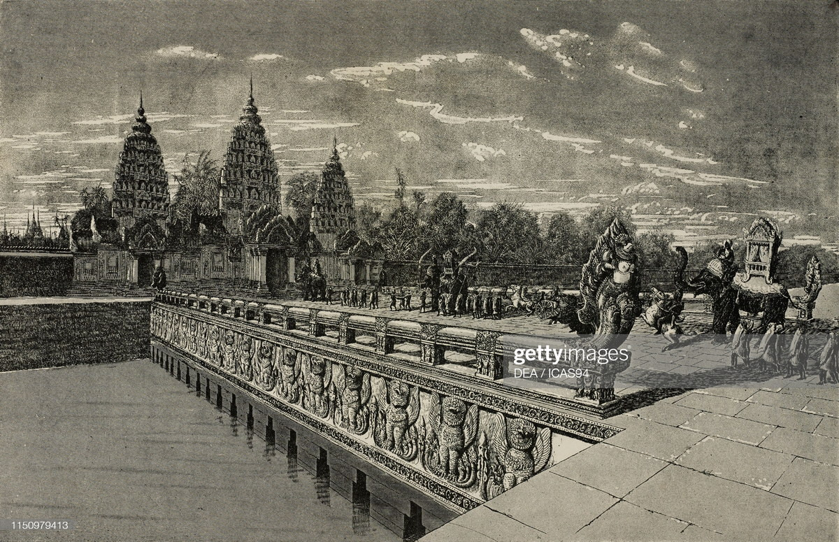 Hình ảnh phục dựng lối vào phía Đông của đền Preah Khan.