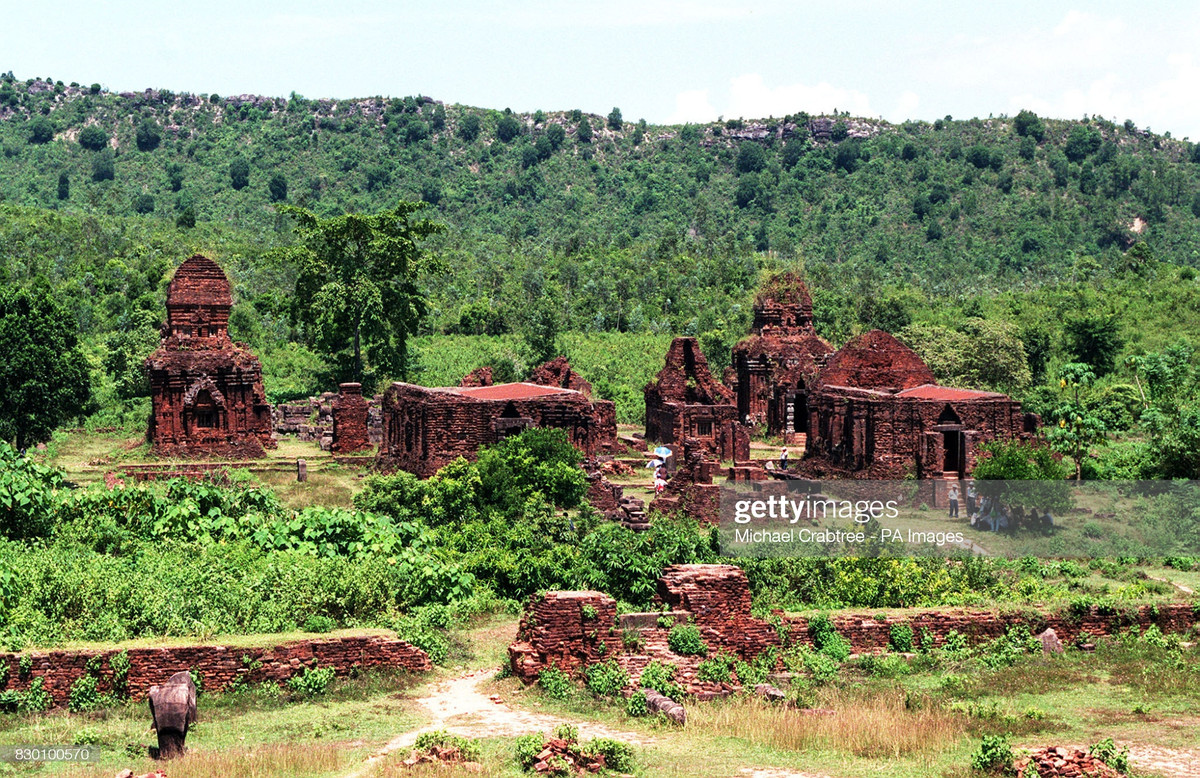 Những công trình cổ nằm giữa cỏ cây ở khu vực trung tâm thánh địa Mỹ Sơn, Di sẳn văn hóa thế giới của tỉnh Quảng Nam.