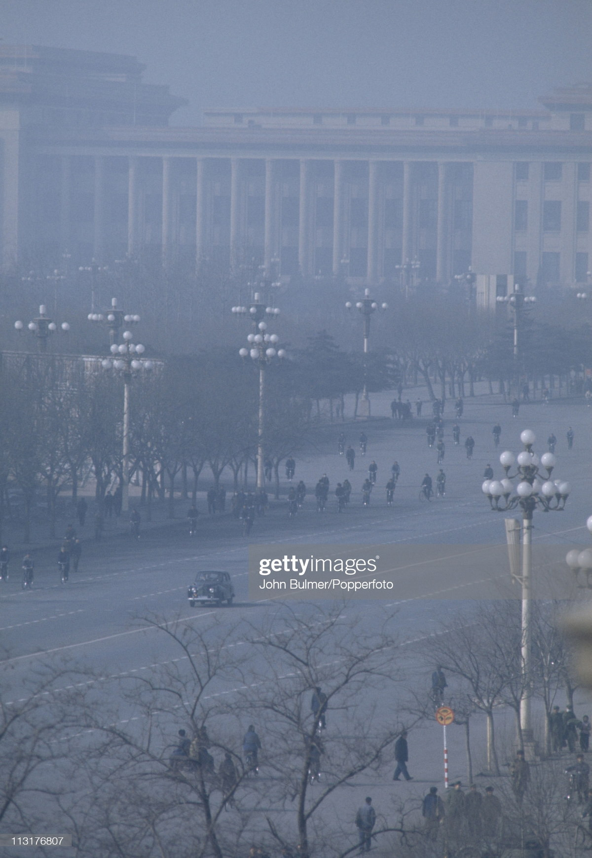 Đường phố Bình Nhưỡng trong một ngày sương mù.