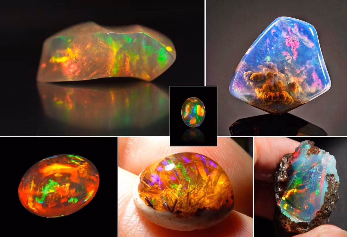 Opal là đioxit silic ngậm nước tồn tại dưới dạng kết hạch, dạng vỏ hoặc khối ở hầu hết các loại đá. Các tạp chất tạo ra cho khoáng vật này những màu sắc phong phú.