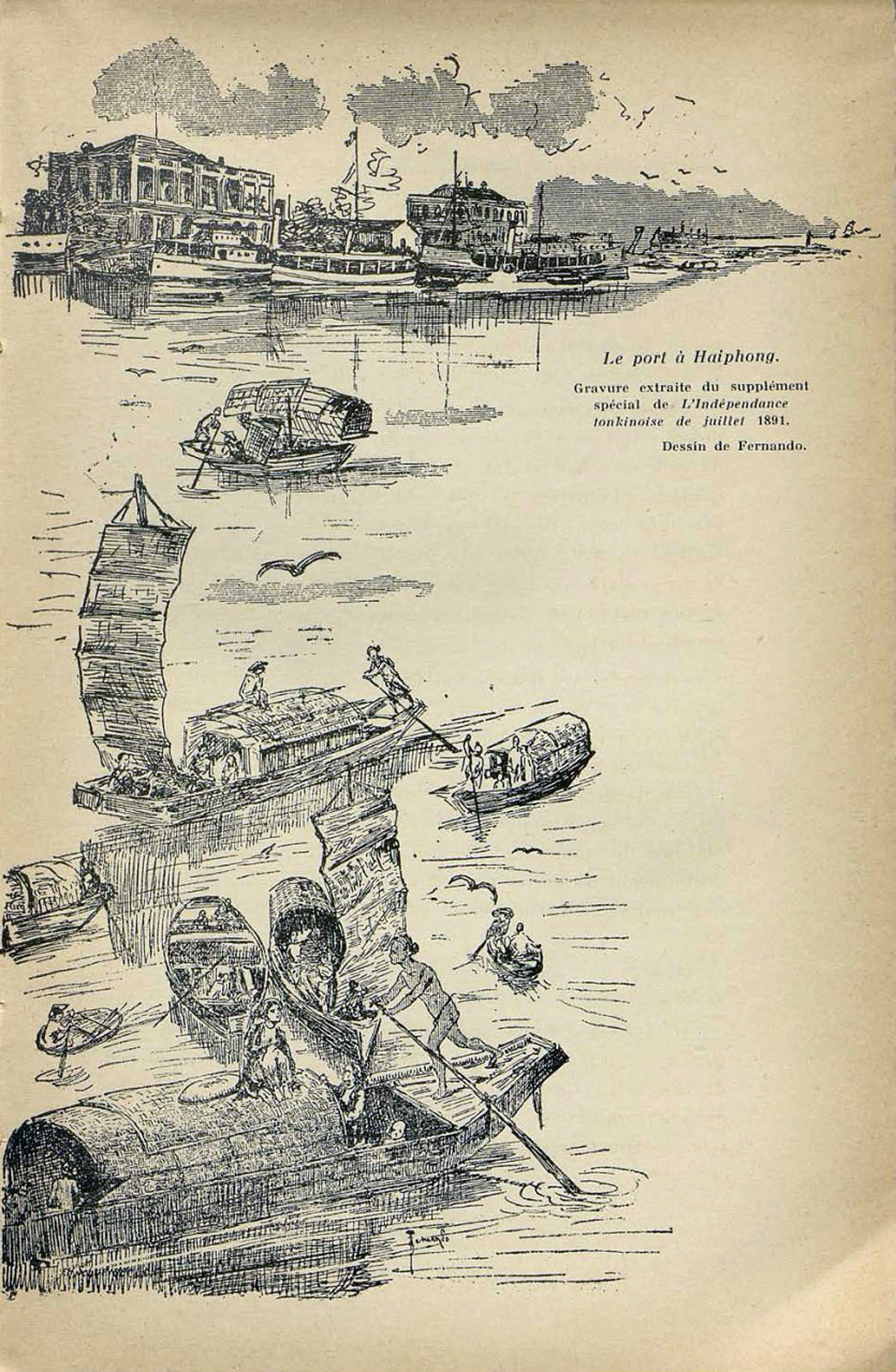 Bến Bính trong tranh in bản khắc, 1891.