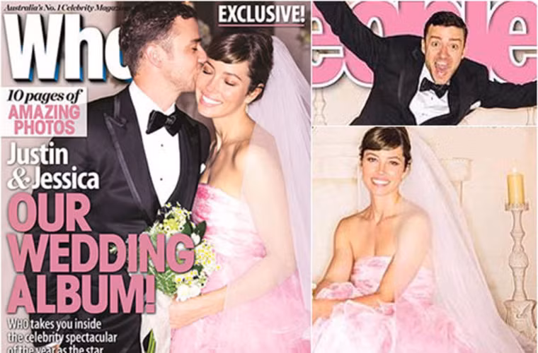 Hai ngôi sao Hollywood Justin Timberlake và Jessica Biel kết hôn vào ngày 19/10/2012, chi phí đám cưới là 6,5 triệu USD. Justin và Jessica còn chịu chơi thuê toàn bộ khách sạn nơi họ tiến hành hôn lễ để không bị paparazzi làm phiền.