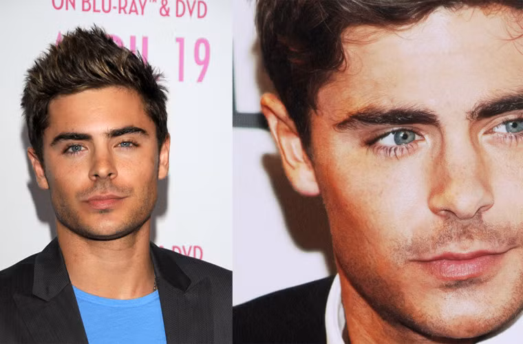 Điển trai là thế, mắt xanh ngăn ngắt đẹp là thế nhưng khi nhìn kỹ hóa ra Zac Efron cũng bị mắt to mắt nhỏ.