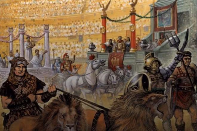 Dưới thời các đấu sỹ, Colosseum còn được ví như đường dẫn tới địa ngục. Tại đây đã diễn ra những cuộc chiến đấu đẫm máu giữa cả người và động vật hoang dã. Các nữ đấu sỹ chiến đấu ở Colosseum được gọi là Gladiatrice, trong khi đó, đấu sỹ nam là Gladiator.