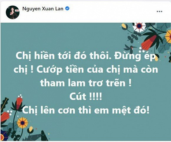 Xuân Lan bị cướp tiền, ông xã bình luận khiến ai cũng phải cười nghiêng ngả Xuan Lan bi cuop tien, ong xa binh luan khien ai cung phai cuoi nghieng nga