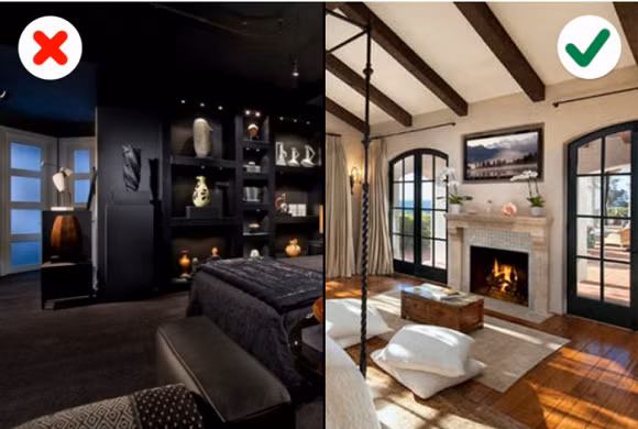 Khi lắp đặt ánh sáng trong nhà, hãy luôn ghi nhớ rằng, ánh sáng tự nhiên ảnh hưởng đến nội thất vào ban ngày và ánh sáng nhân tạo ảnh hưởng đến nội thất vào ban đêm. Đó là lý do, bạn nên chọn loại ánh sáng nhân tạo không làm ảnh hưởng đến màu nội thất trong nhà.