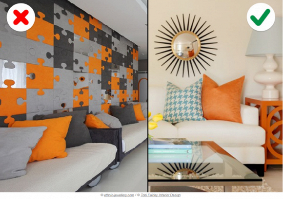 br/> Kết hợp 2 màu nội thất tương phản đôi khi không phải là ý tưởng hay. Bạn nên kết hợp màu nóng hoặc màu lạnh với nhau để tạo vẻ đẹp hài hòa.