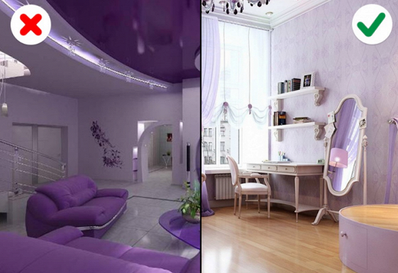 br/> Bạn nên tránh xa nội thất đơn sắc mà nên kết hợp nhiều màu sắc khác nhau để căn phòng có cảm giác dịu mắt hơn.