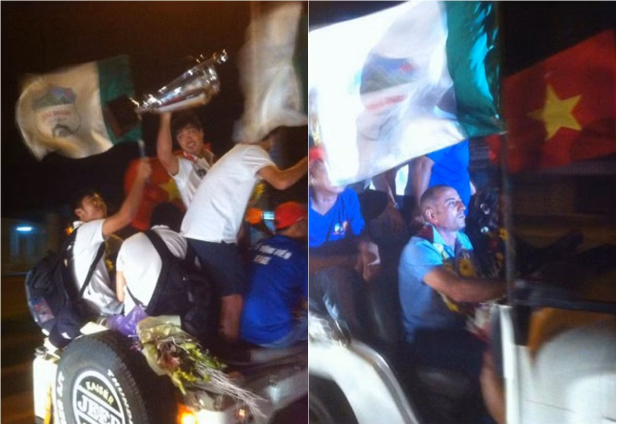 Sau chức vô địch, U19 HAGL trở về phố núi Pleiku, về với Học viện JMG trong niềm vui sướng, hân hoan đón chào của người dân địa phương. Những bức ảnh các cầu thủ, thầy "Giôm" ôm cup, ngồi xe jeep ăn mừng trên đường phố được cư dân mạng tích cực chia sẻ với niềm phấn khích cao độ.