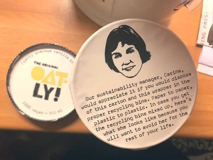 Chỉ ở Thụy Điển, bạn mới có thể nhận được lời nhắc tái chế trên một gói kem.