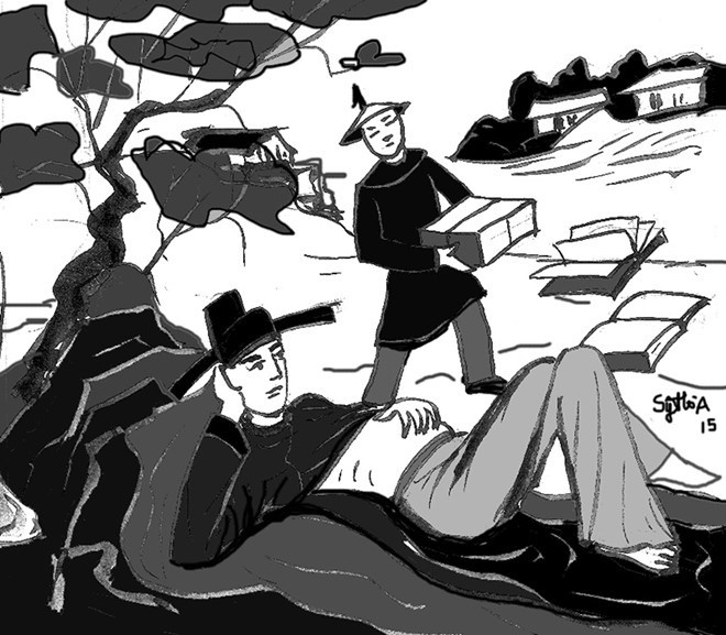 Thám hoa Nguyễn Đăng Cảo người thôn Hoài Bão huyện Tiên Du, tỉnh Bắc Ninh, nổi tiếng là người thông minh, có trí nhớ siêu việt. Theo sách sử ghi lại, ông chỉ cần xem qua sách là thuộc lòng ngay. Về sau, ông được vua Khang Hy nhà Thanh phong làm "Lưỡng quốc khôi nguyên".