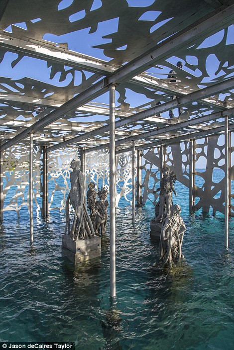 Các nhóm du lịch nhỏ do các hướng dẫn viên là nhà sinh học biển tổ chức nhiều lần trong ngày.Vào buổi tối, một hệ thống ánh sáng tích hợp chiếu sáng vào tác phẩm nghệ thuật này và thu hút sinh vật biển, tạo ra một cảnh tượng ấn tượng từ bờ đảo.