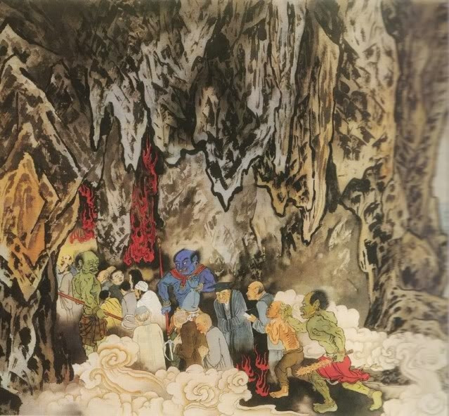  14. Uổng Tử Địa Ngục: Dành cho những người chết vì tự sát. Ở đây không có hình phạt, nhưng tội nhân sẽ vĩnh viễn không được đầu thai do không biết trân trọng sinh mạng của mình. Ảnh: China Culture.